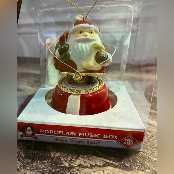 Christmas Santa vintage porcelain music box - Picture 1 of 1